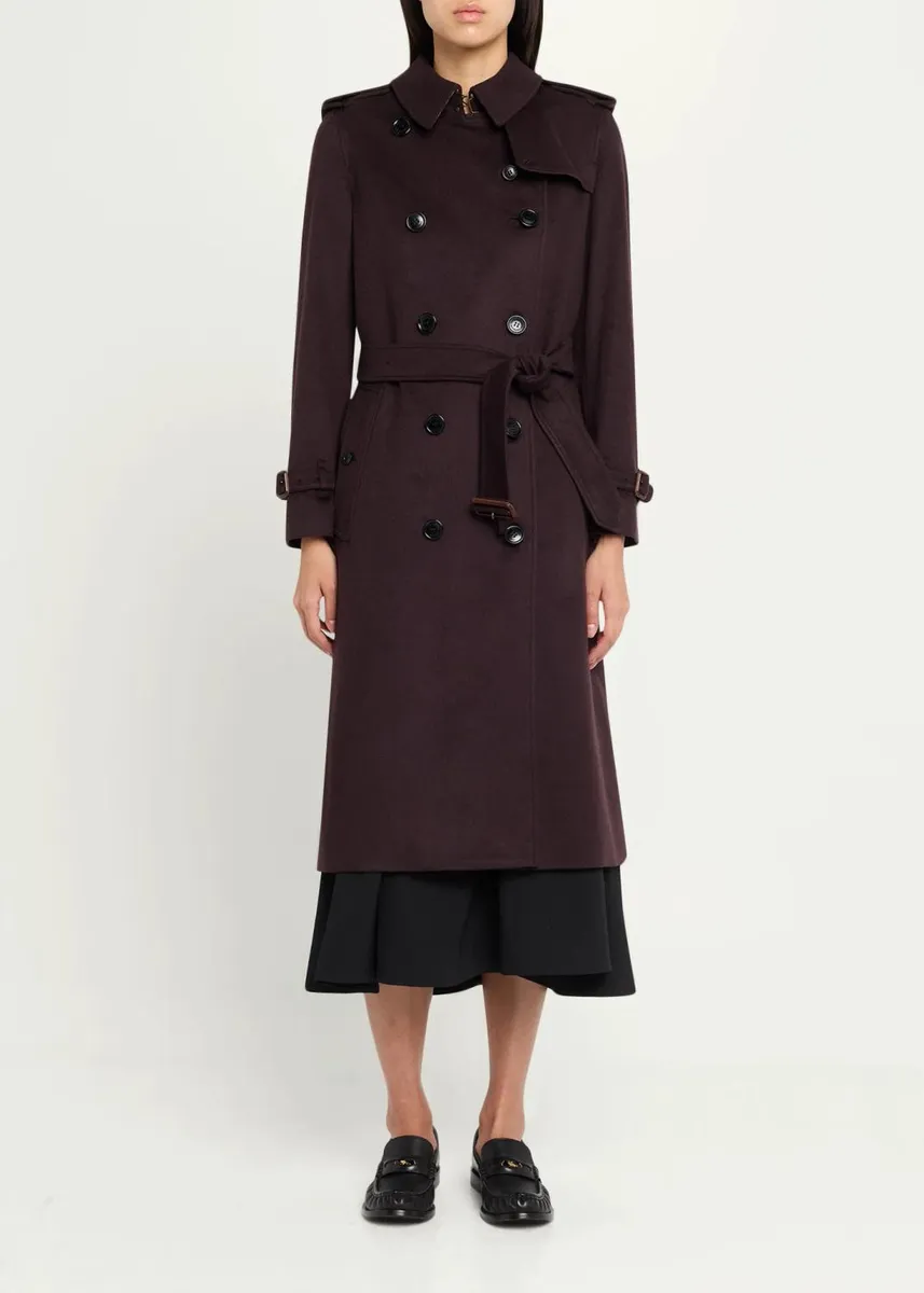 Burberry Kensington Double-Breasted Trench Coat in Brushed Cashmere | Thumbnail 2 Burberry Kensington Double-Breasted Trench Coat in Brushed Cashmere | Thumbnail 2