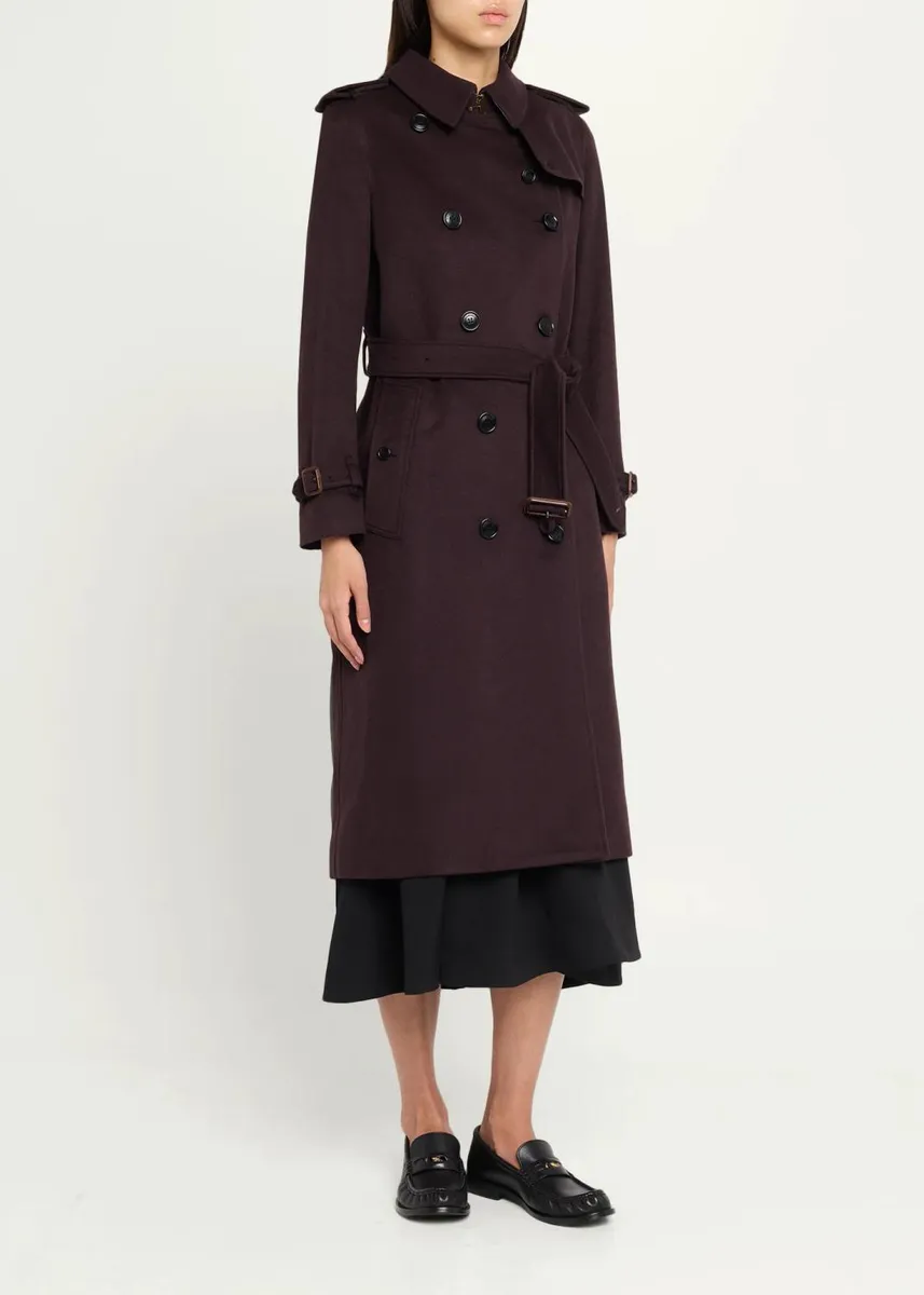 Burberry Kensington Double-Breasted Trench Coat in Brushed Cashmere | Thumbnail 4 Burberry Kensington Double-Breasted Trench Coat in Brushed Cashmere | Thumbnail 4
