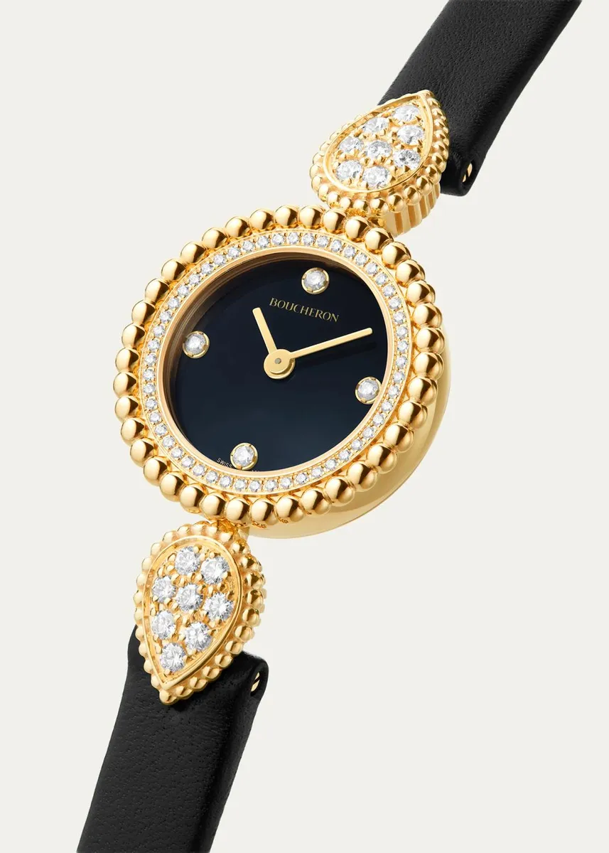 Boucheron Serpent Boheme 18K Yellow Gold Black Leather Watch with Diamonds, 23mm | Thumbnail 3 Boucheron Serpent Boheme 18K Yellow Gold Black Leather Watch with Diamonds, 23mm | Thumbnail 3
