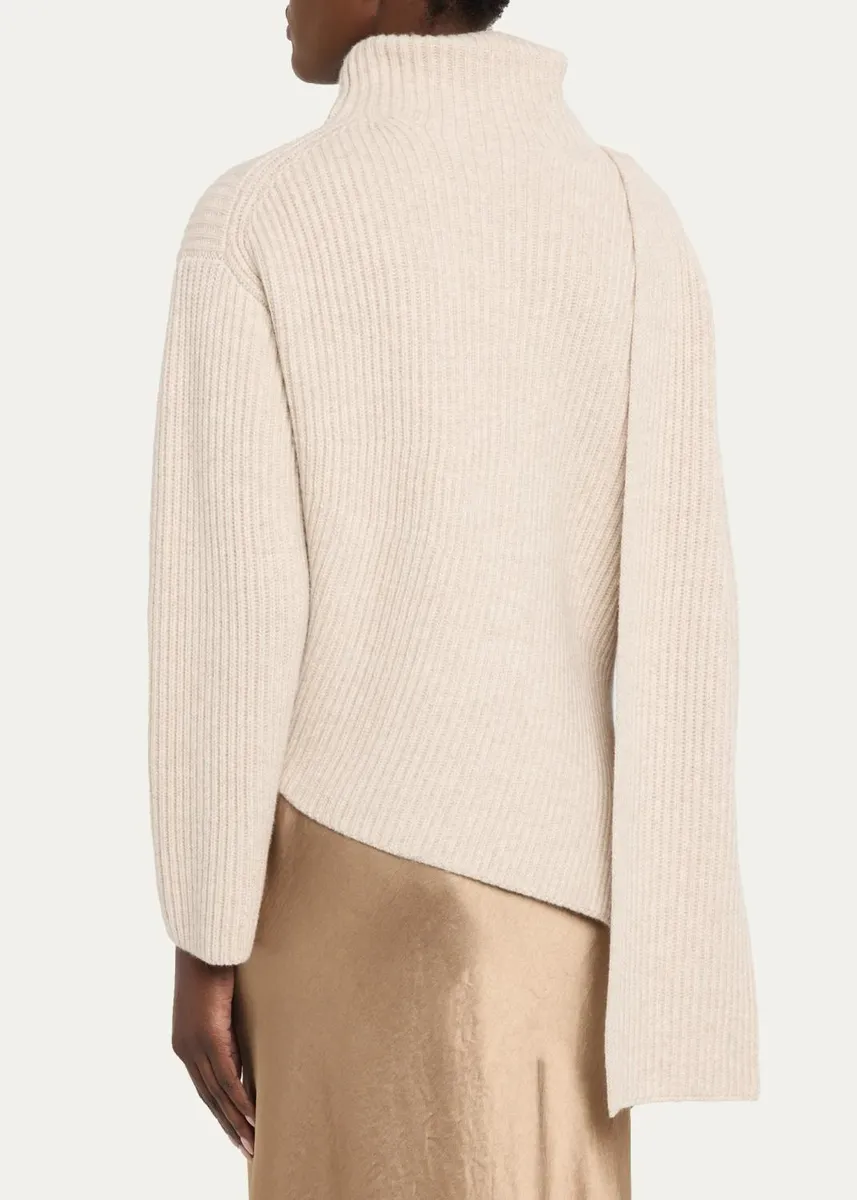 Vince Draped Rib-Knit Shawl Sweater | Thumbnail 3 Vince Draped Rib-Knit Shawl Sweater | Thumbnail 3