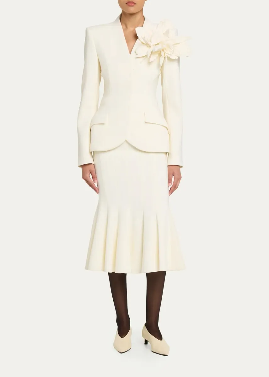 Sergio Hudson Stretch Crepe Midi Tulip Skirt | Thumbnail 2