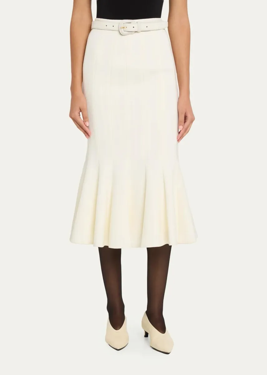 Sergio Hudson Stretch Crepe Midi Tulip Skirt | Thumbnail 4