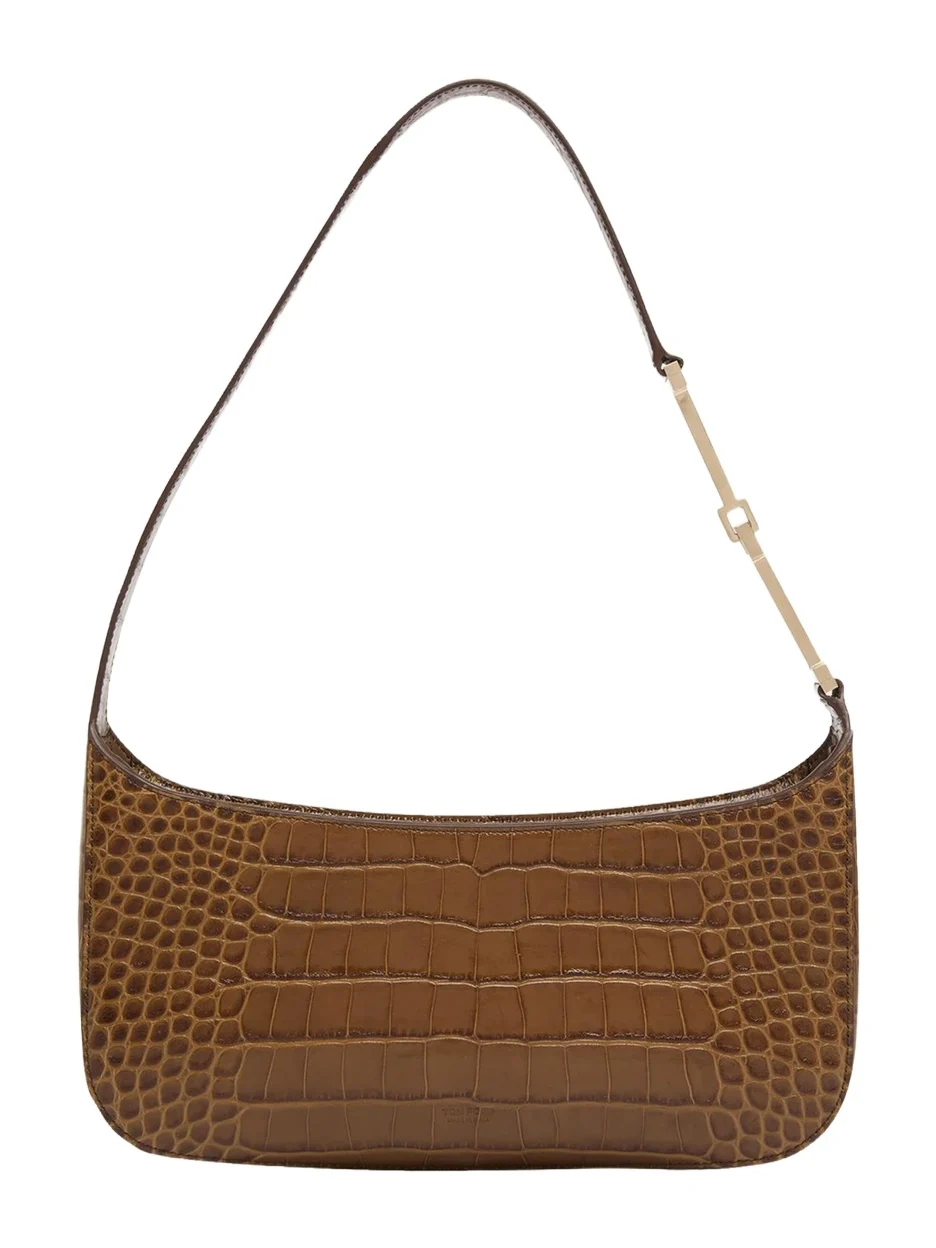 Arc Small Croc-Embossed Leather Shoulder Bag