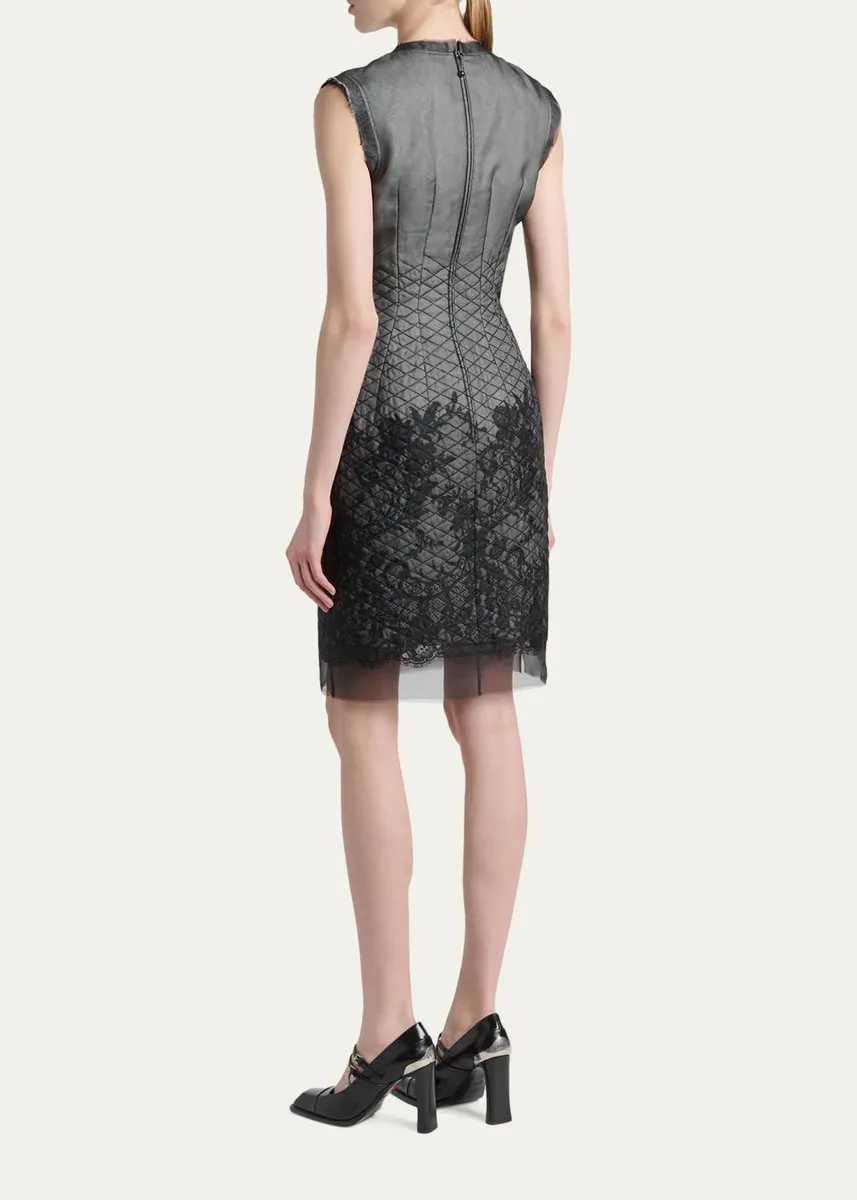 Alexander McQueen Quilted Lace Dress | Thumbnail 3 Alexander McQueen Quilted Lace Dress | Thumbnail 3