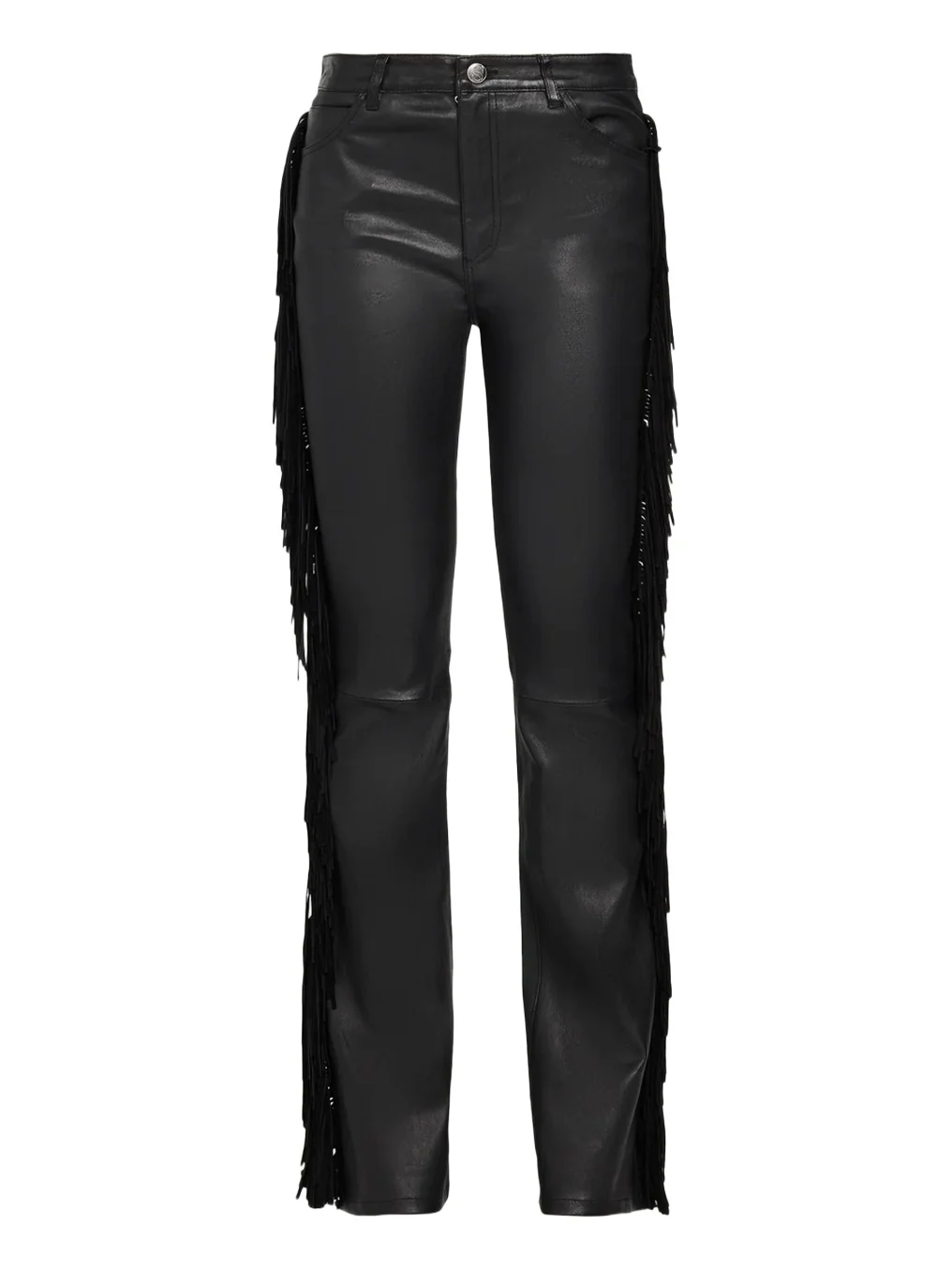 Micro Flare Suede Fringe Leather Pants Micro Flare Suede Fringe Leather Pants