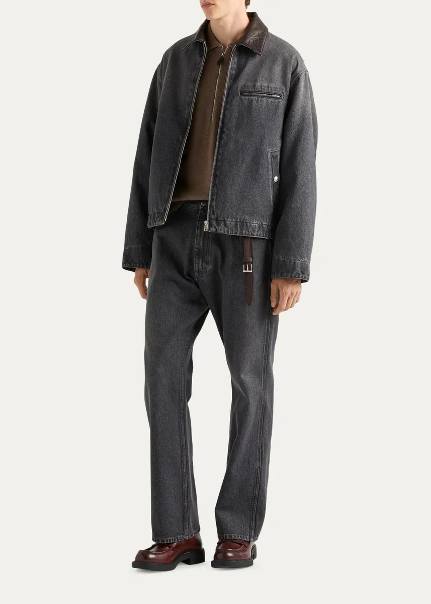 Prada Men's Denim Blouson Jacket | Thumbnail 2 Prada Men's Denim Blouson Jacket | Thumbnail 2
