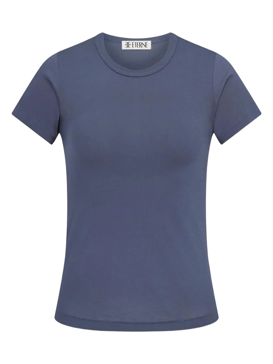 ÉTERNE Fitted Crewneck Short-Sleeve T-Shirt