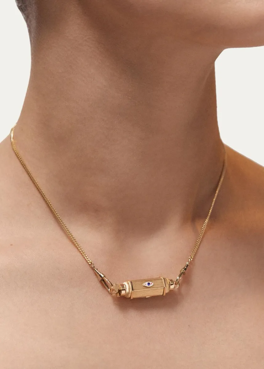 Marie Lichtenberg Evil Eye 18K Yellow Gold & 0.06 TCW Sapphire Necklace | Thumbnail 2 Marie Lichtenberg Evil Eye 18K Yellow Gold & 0.06 TCW Sapphire Necklace | Thumbnail 2