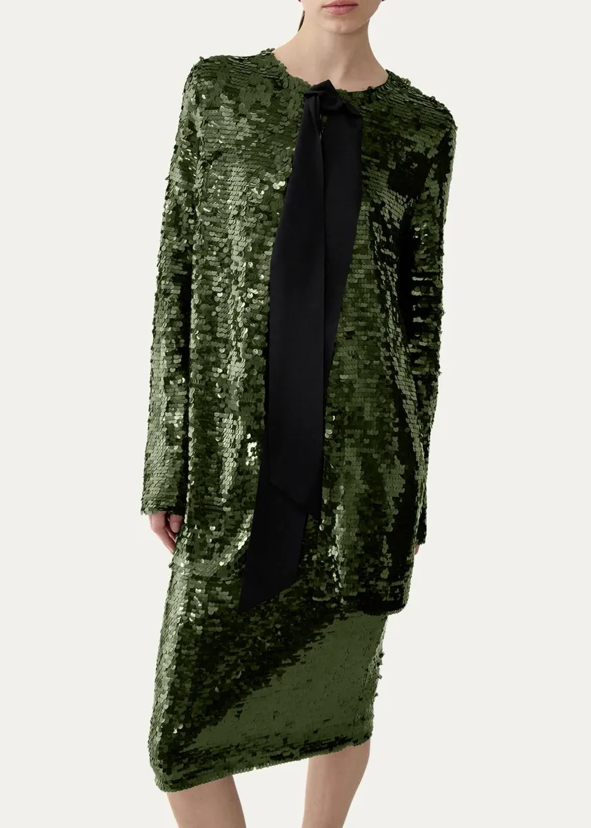 Carolina Herrera Sequin Embellished Long Cardigan | Thumbnail 4 Carolina Herrera Sequin Embellished Long Cardigan | Thumbnail 4