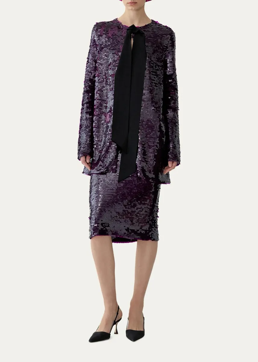 Carolina Herrera Sequin Embellished Long Cardigan | Thumbnail 5 Carolina Herrera Sequin Embellished Long Cardigan | Thumbnail 5