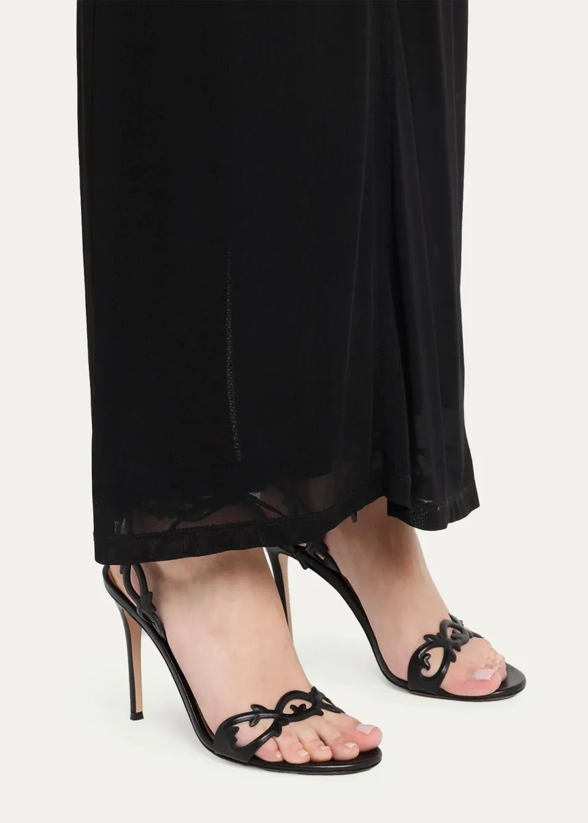 Gianvito Rossi 95mm Nappa Leather Vine Ankle-Tie Sandals | Thumbnail 2
