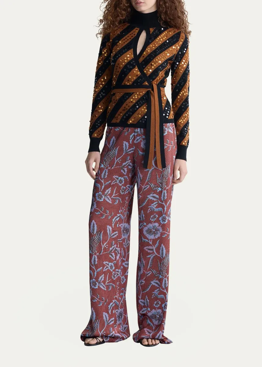 Diane von Furstenberg Jones Striped Paillette Wrap Top | Thumbnail 2 Diane von Furstenberg Jones Striped Paillette Wrap Top | Thumbnail 2