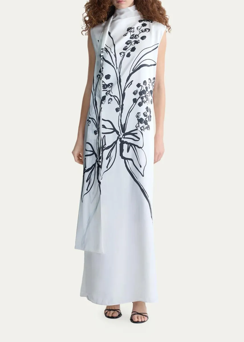 Diane von Furstenberg Saskia Draped Floral Silk Maxi Dress | Thumbnail 2