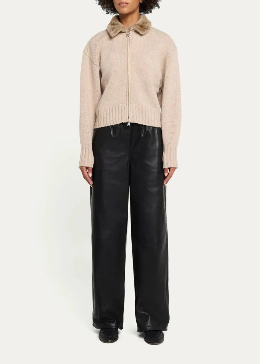 Simkhai Corrine Leather Pull-On Pants | Thumbnail 2