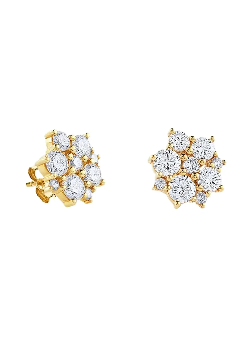 Sydney Evan 14K Yellow Gold Diamond Cocktail Disc Stud Earrings