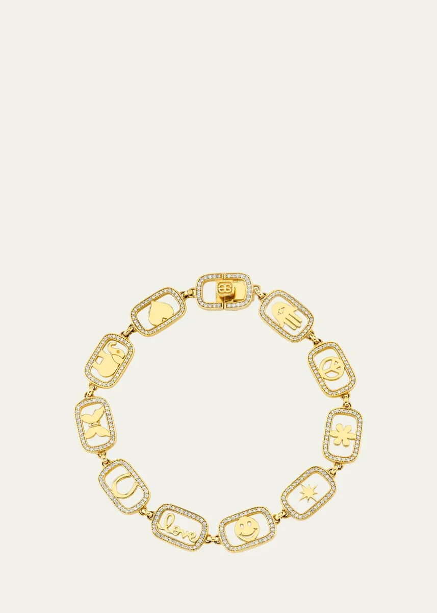 Sydney Evan 14K Yellow Gold Diamond Open Icon Eternity Bracelet | Thumbnail 2 Sydney Evan 14K Yellow Gold Diamond Open Icon Eternity Bracelet | Thumbnail 2