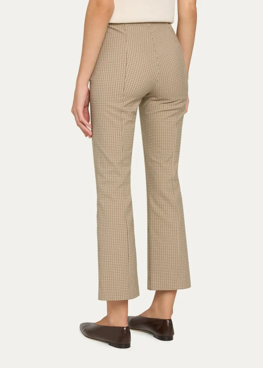 Vince Niki Plaid Mid-Rise Crop Flare Pants | Thumbnail 3