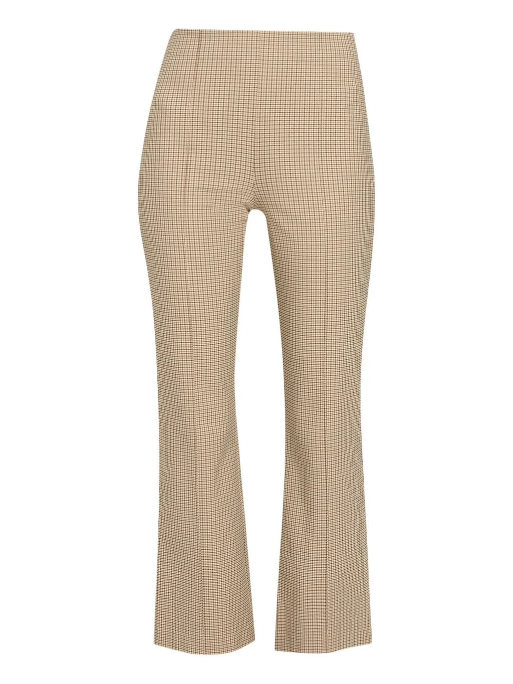 Vince Niki Plaid Mid-Rise Crop Flare Pants