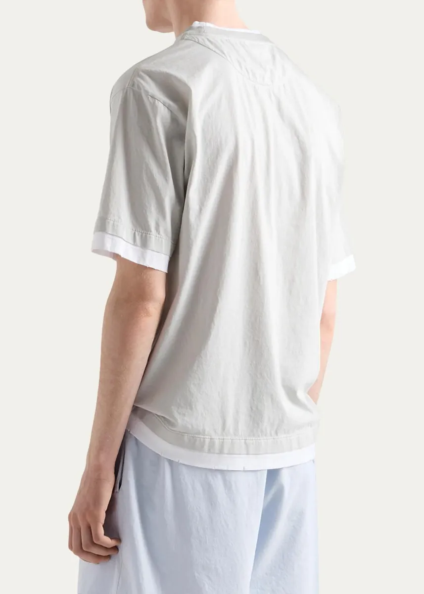 Prada Men's Double-Layer T-Shirt | Thumbnail 3 Prada Men's Double-Layer T-Shirt | Thumbnail 3