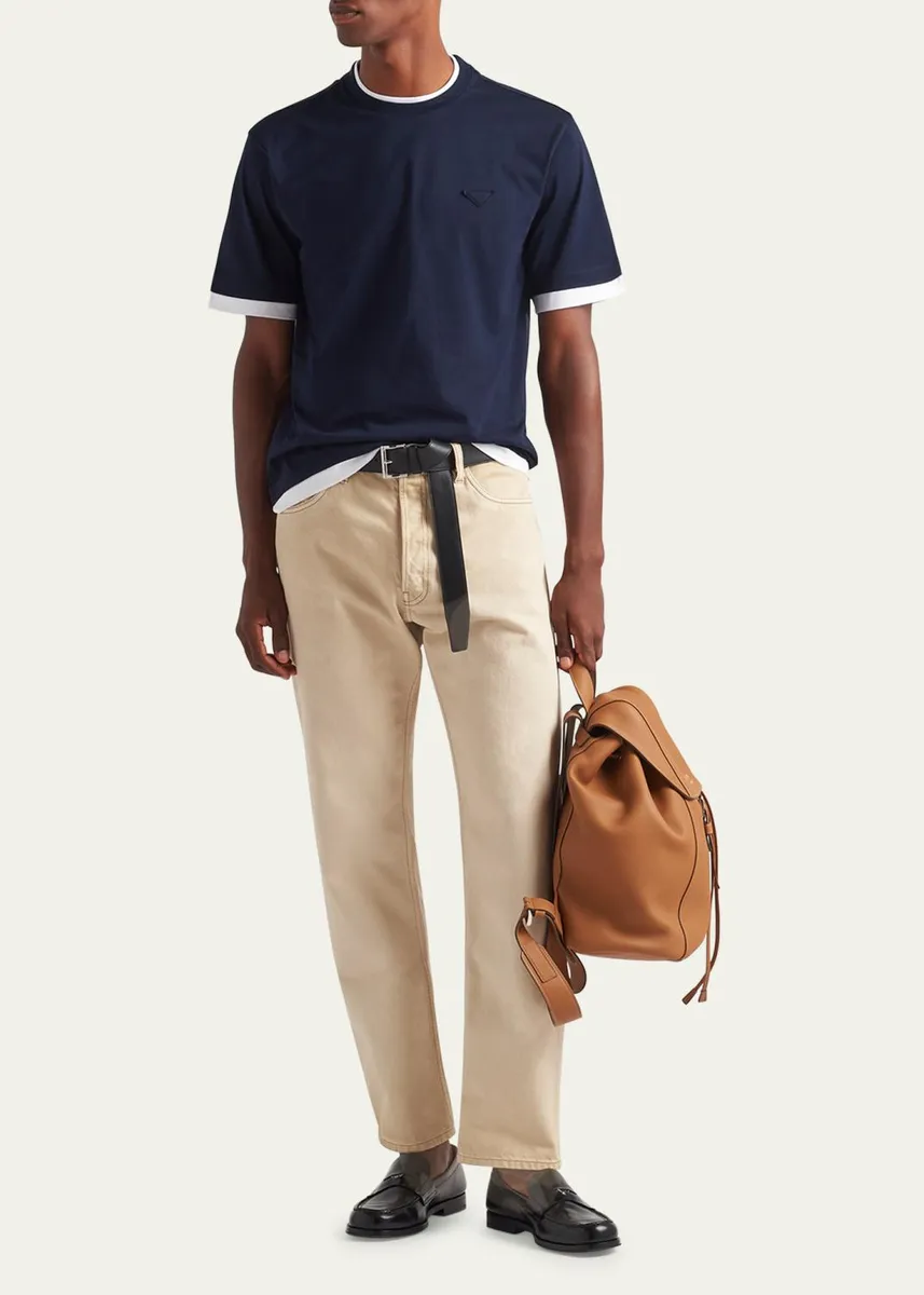 Prada Men's Double-Layer T-Shirt | Thumbnail 6 Prada Men's Double-Layer T-Shirt | Thumbnail 6