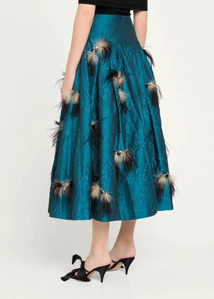 Ulla Johnson Angelique Embellished Cloque Midi Skirt | Thumbnail 3 Ulla Johnson Angelique Embellished Cloque Midi Skirt | Thumbnail 3