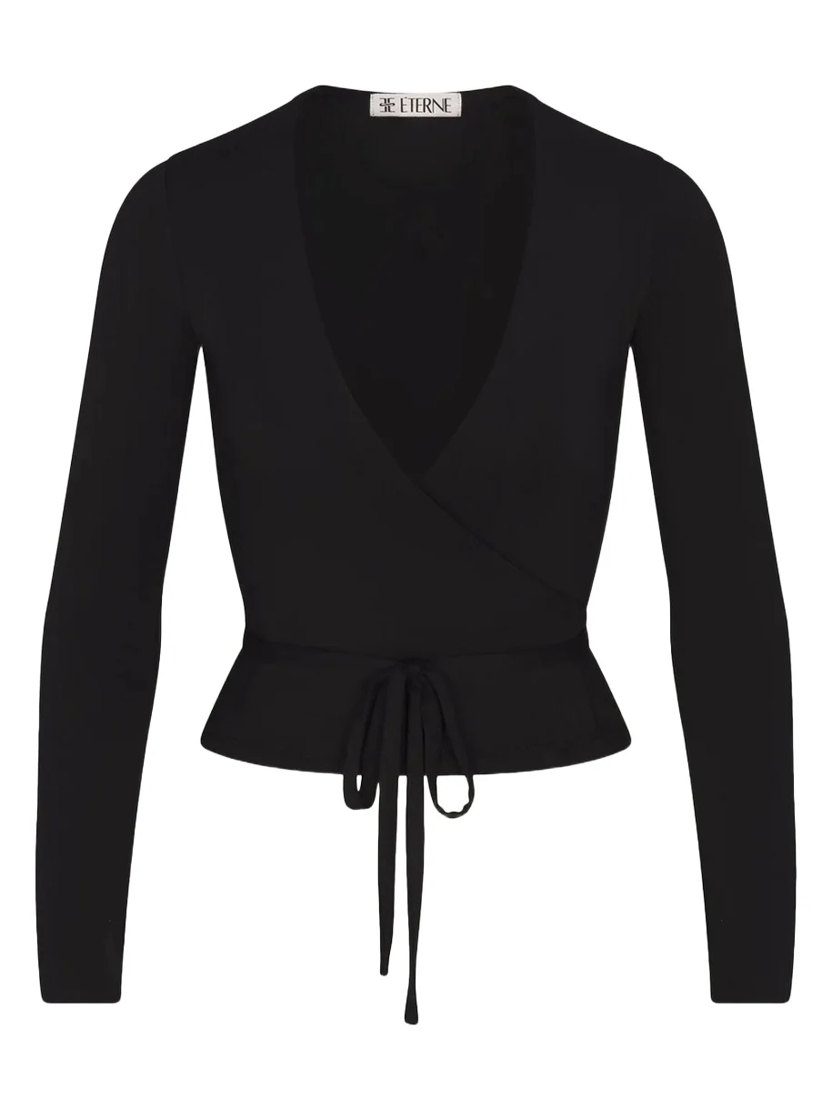 ÉTERNE Jersey Wrap Top
