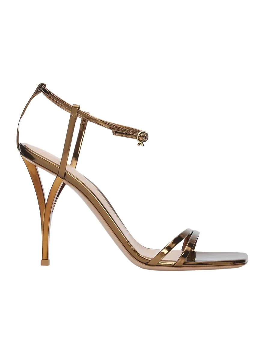 95mm Metallic Leather Ankle-Strap Sandals 95mm Metallic Leather Ankle-Strap Sandals