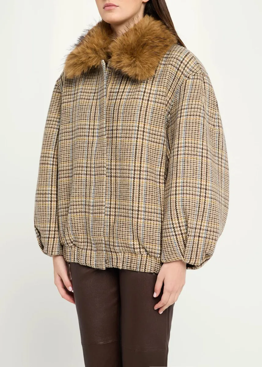 Ronny Kobo Savannah Tweed Faux Fur Collar Jacket | Thumbnail 4 Ronny Kobo Savannah Tweed Faux Fur Collar Jacket | Thumbnail 4