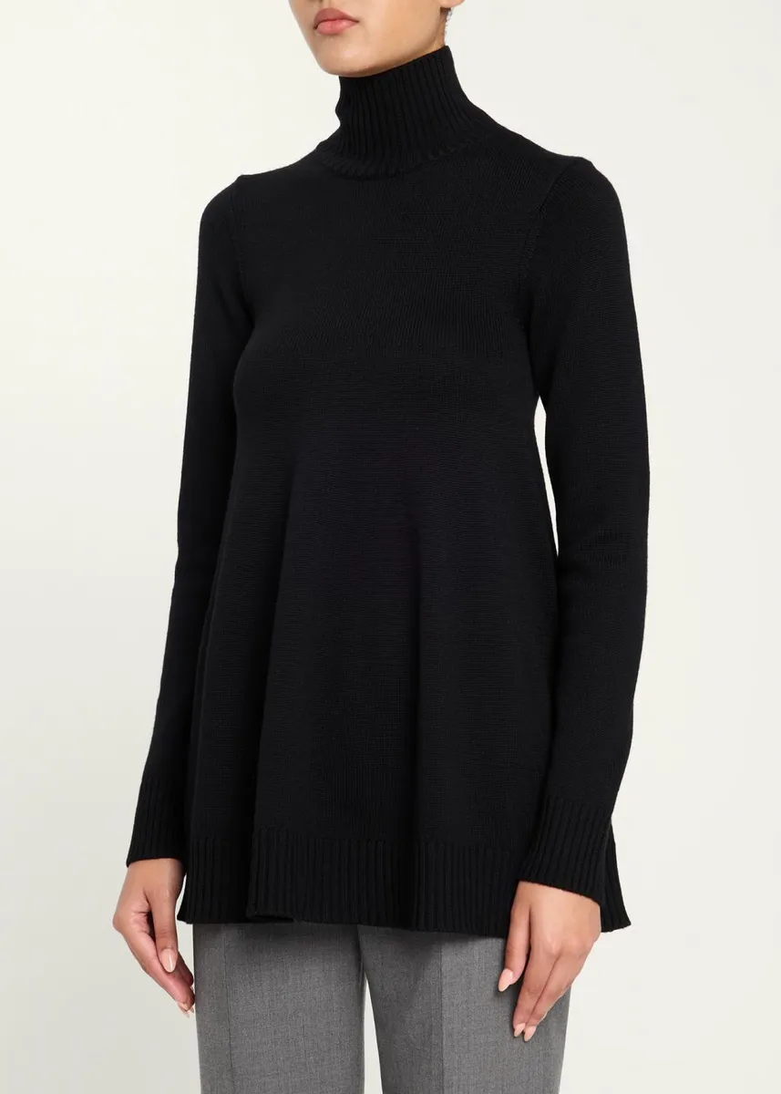 TOTEME Flared Wool-Blend Turtleneck Sweater | Thumbnail 4 TOTEME Flared Wool-Blend Turtleneck Sweater | Thumbnail 4