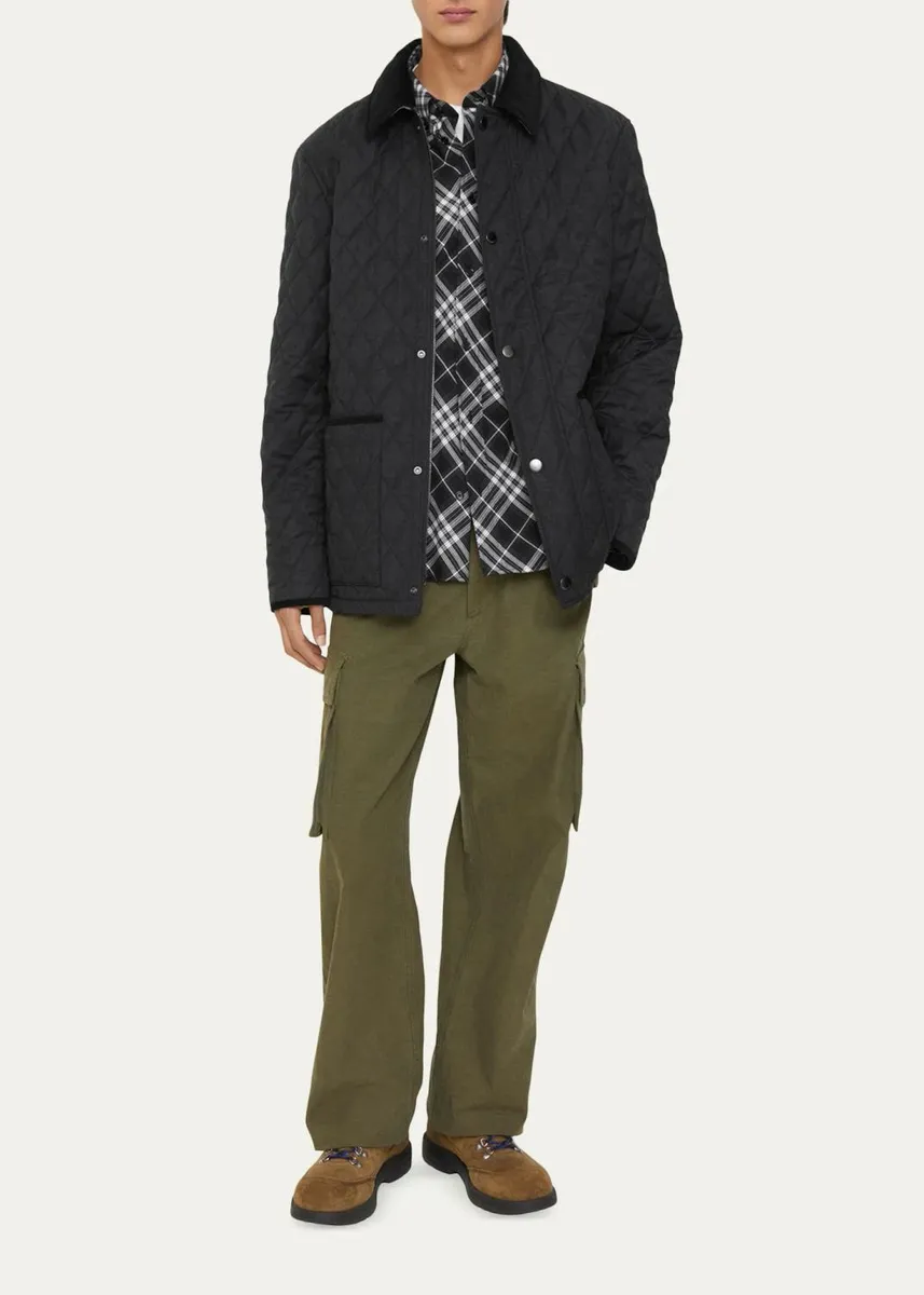 Burberry Men's Haddington Check-Lined Quilted Nylon Jacket | Thumbnail 2 Burberry Men's Haddington Check-Lined Quilted Nylon Jacket | Thumbnail 2