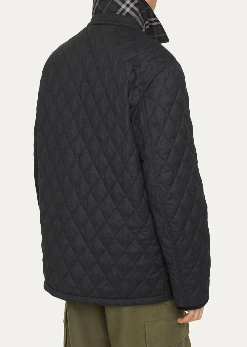 Burberry Men's Haddington Check-Lined Quilted Nylon Jacket | Thumbnail 4 Burberry Men's Haddington Check-Lined Quilted Nylon Jacket | Thumbnail 4