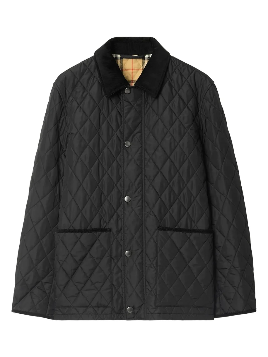 Burberry Men's Haddington Check-Lined Quilted Nylon Jacket