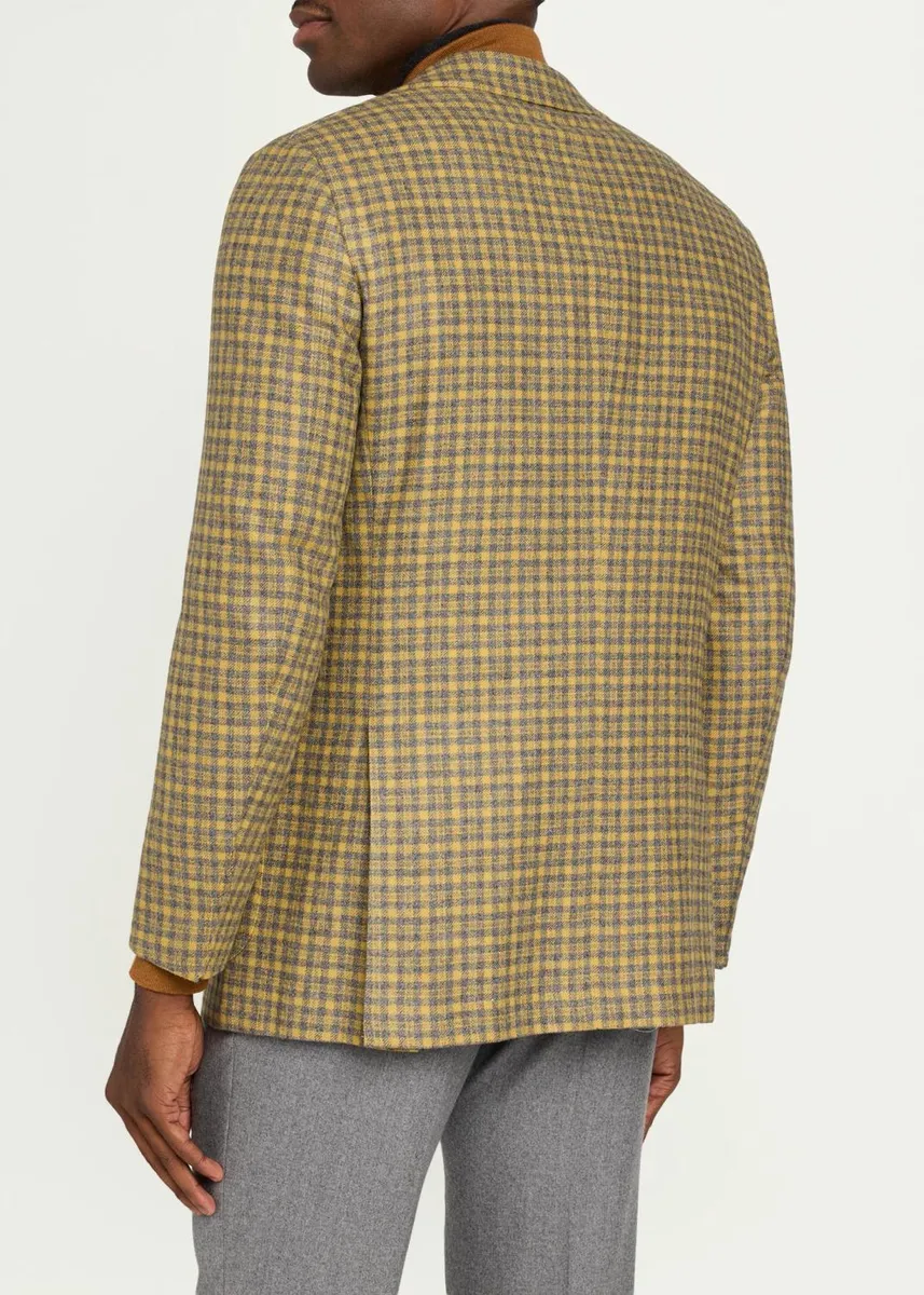 Kiton Men's Cashmere Micro-Plaid Single-Breasted Sport Coat | Thumbnail 3 Kiton Men's Cashmere Micro-Plaid Single-Breasted Sport Coat | Thumbnail 3