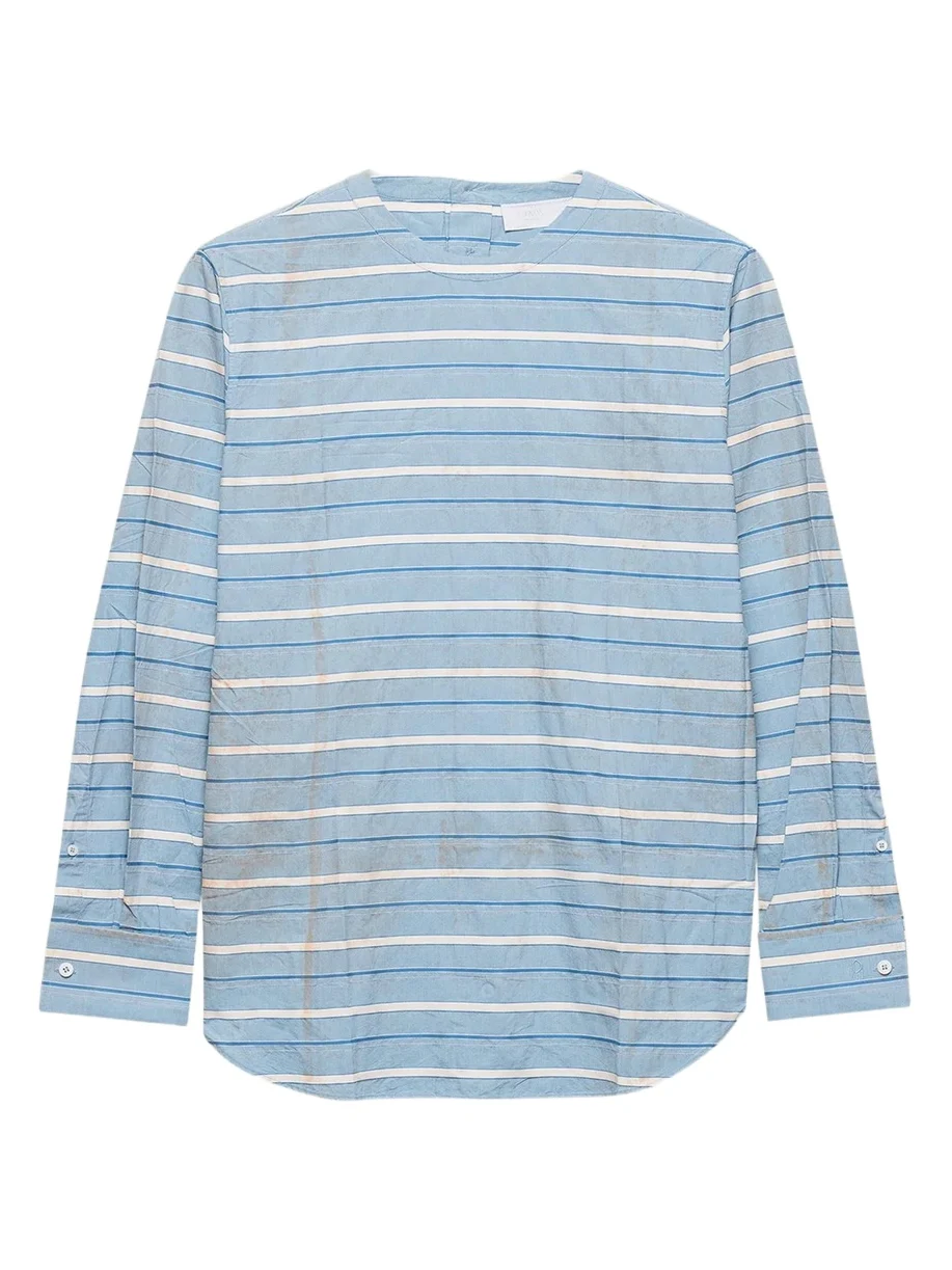 Prada Men's Chambray Riga Stripe Long-Sleeve Shirt