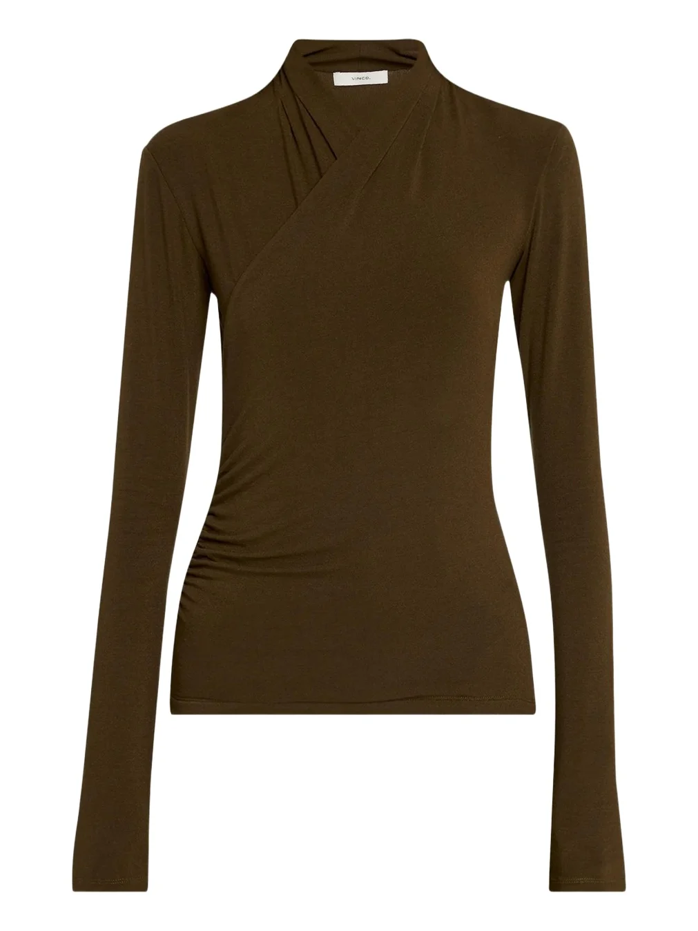 Vince Long-Sleeve Faux-Wrap Top