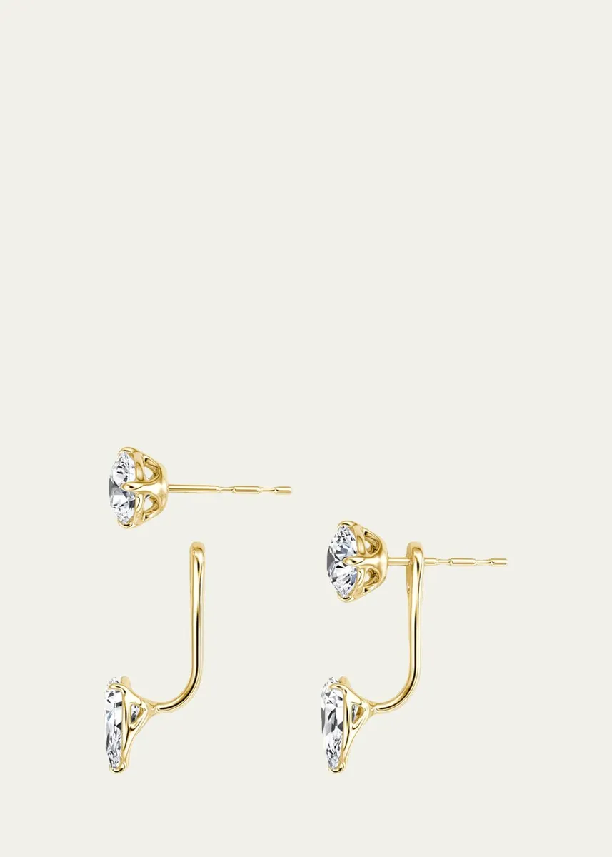 VRAI 14K Yellow Gold Lab-Grown Diamond Solitaire Studs with Earring Jackets | Thumbnail 2 VRAI 14K Yellow Gold Lab-Grown Diamond Solitaire Studs with Earring Jackets | Thumbnail 2