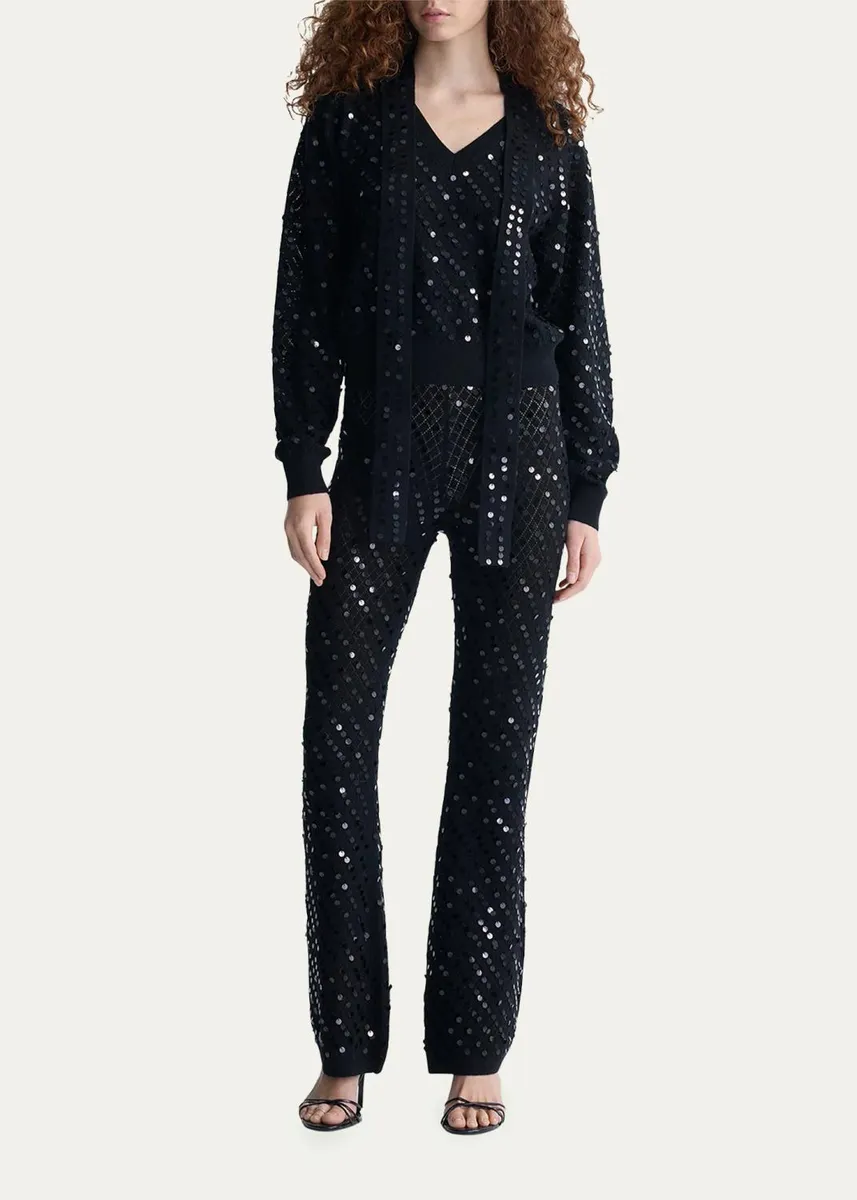 Diane von Furstenberg Tristan Sequin Pointelle Knit Sweater | Thumbnail 2 Diane von Furstenberg Tristan Sequin Pointelle Knit Sweater | Thumbnail 2
