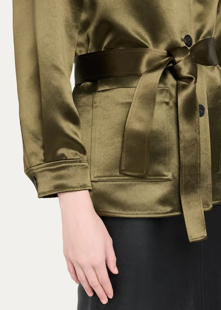 Attersee The Studio Belted Satin Jacket | Thumbnail 5