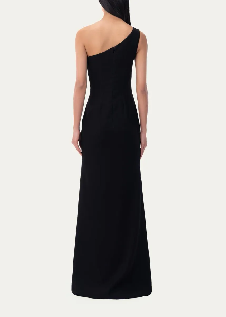 Gaurav Gupta Ruffle Trim One-Shoulder Draped Slit Gown | Thumbnail 3 Gaurav Gupta Ruffle Trim One-Shoulder Draped Slit Gown | Thumbnail 3