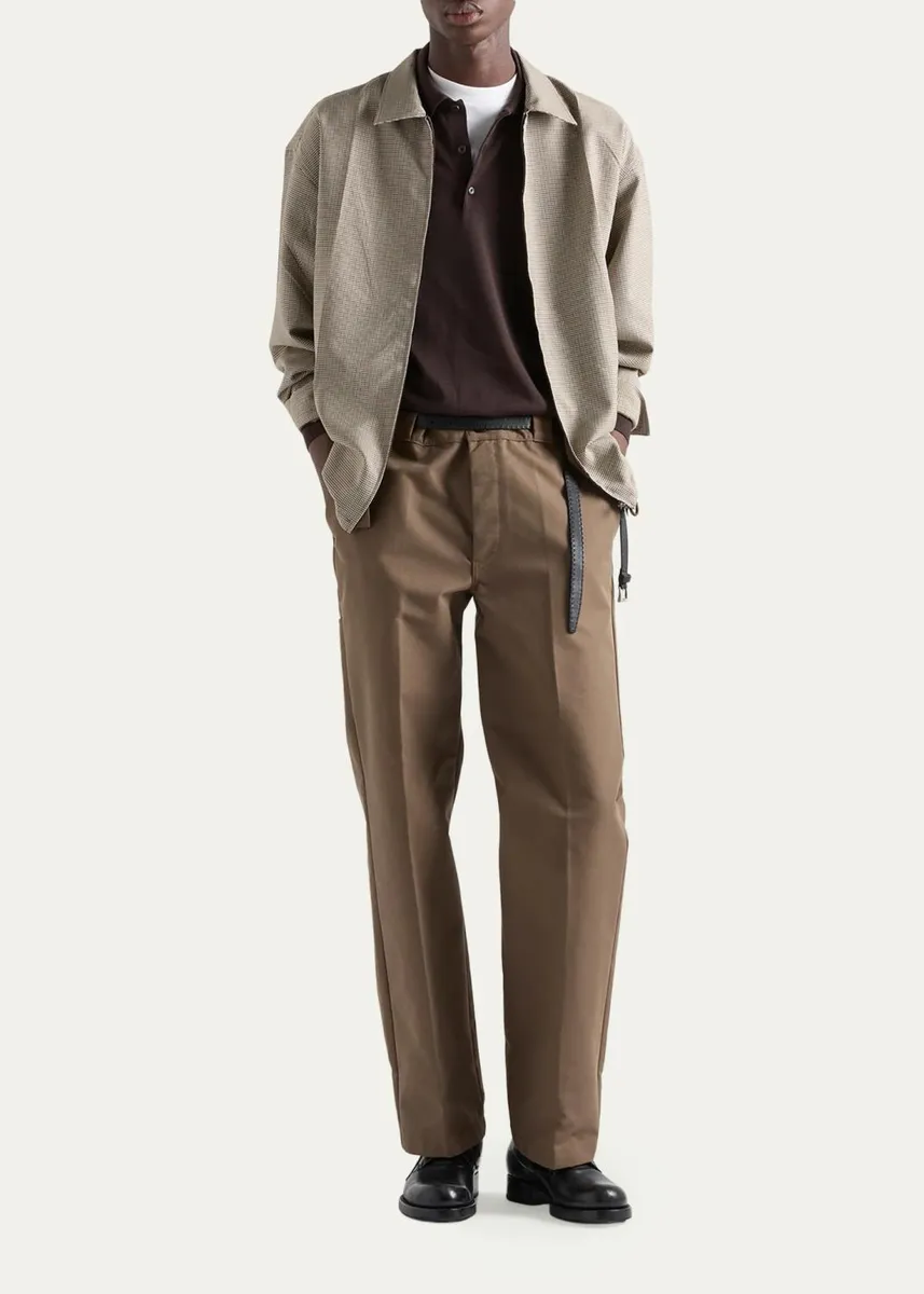 Prada Men's Wool Check Full-Zip Shirt Jacket | Thumbnail 2