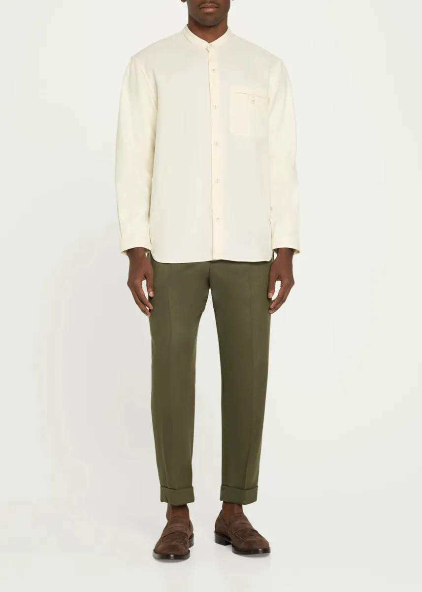 OFFICINE GÉNÉRALE Men's Wool Shirt | Thumbnail 2