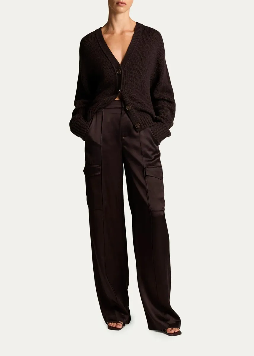 Vince Satin Utility High-Waist Trousers | Thumbnail 2