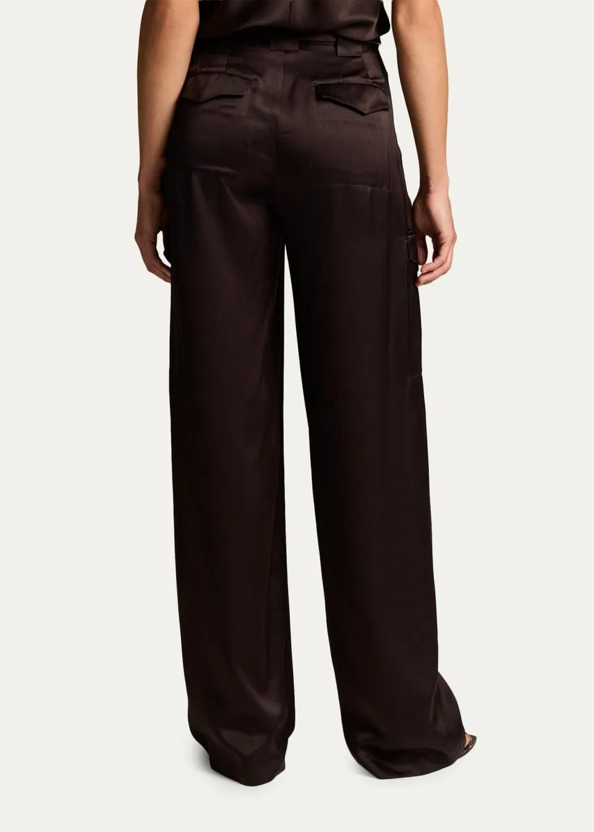 Vince Satin Utility High-Waist Trousers | Thumbnail 3