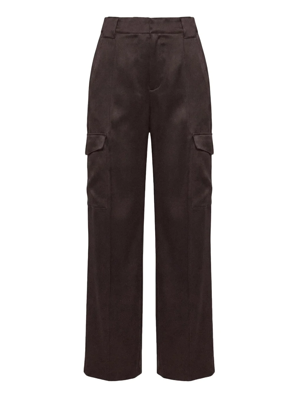 Satin Utility High-Waist Trousers