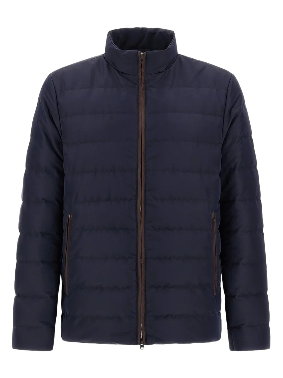HERNO Men's Suede-Trim Nylon Bomber Jacket