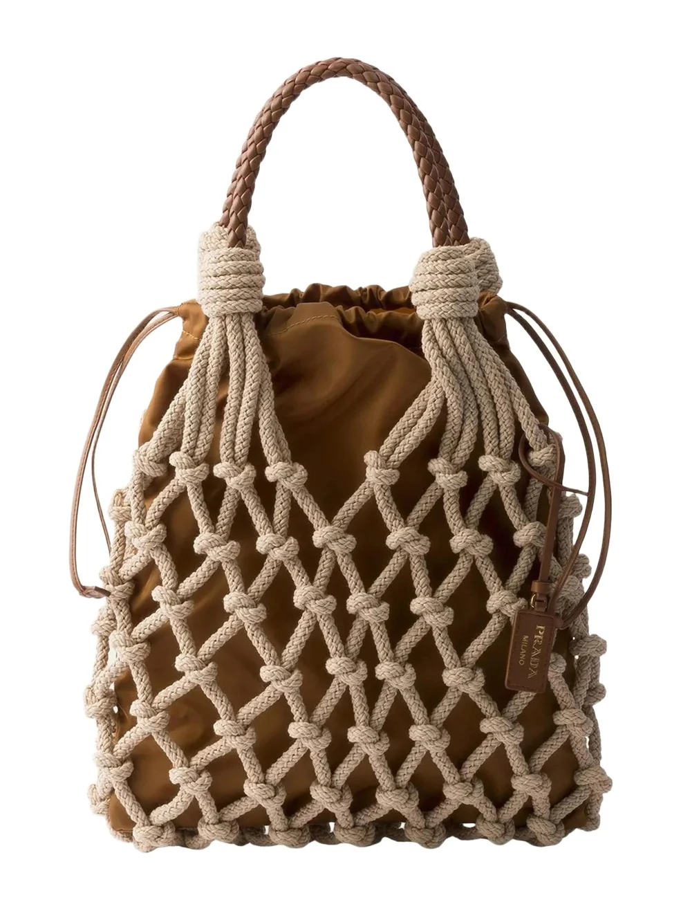 Prada Nou Macrame Top Handle Bag