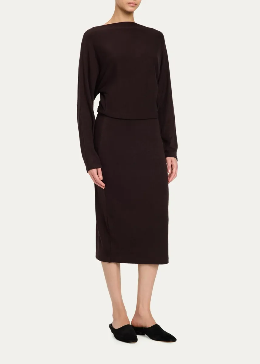 Vince Knit Blouson Midi Dress | Thumbnail 4 Vince Knit Blouson Midi Dress | Thumbnail 4