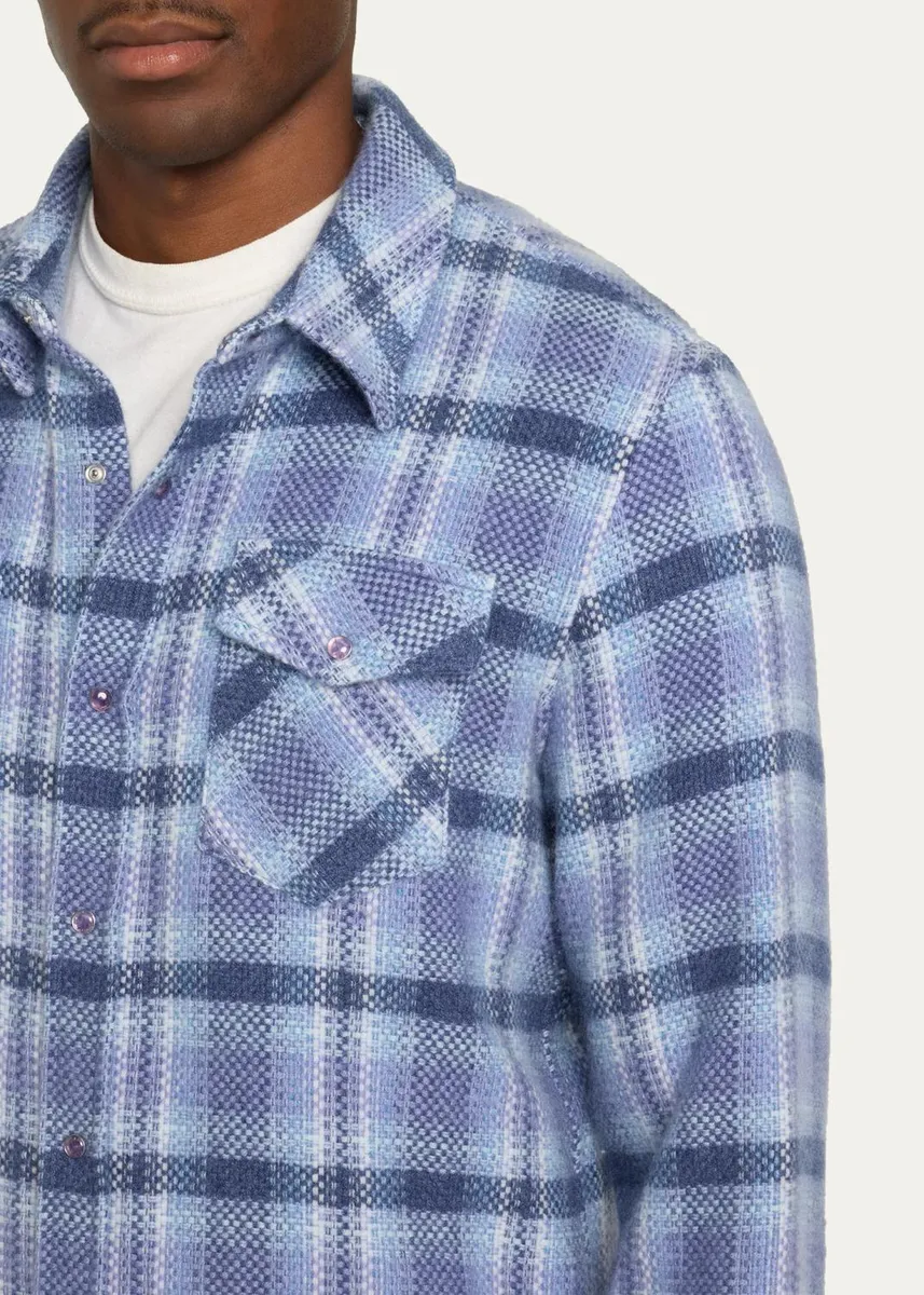 God’s True Cashmere Men's Plaid Cashmere Shirt | Thumbnail 5 God’s True Cashmere Men's Plaid Cashmere Shirt | Thumbnail 5