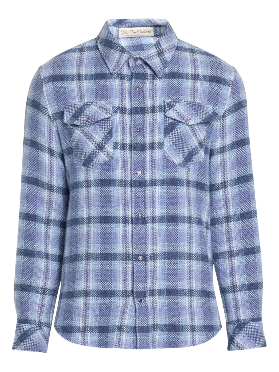 God’s True Cashmere Men's Plaid Cashmere Shirt