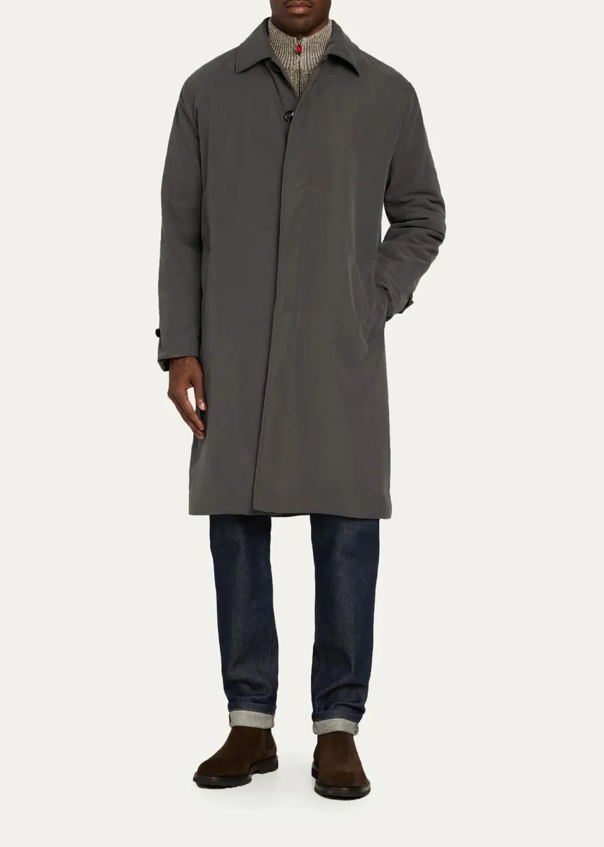 Kiton Men's Concealed-Placket Raincoat | Thumbnail 2